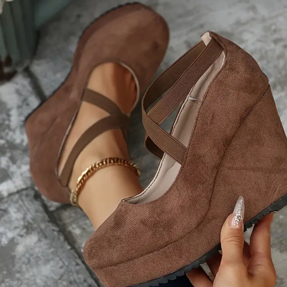 Elegant Brown Wedge Shoes